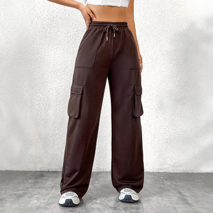 Damen Cargo-Hose Lässiger Freizeitschnitt Praktische Taschen Schwarz - Eveloria