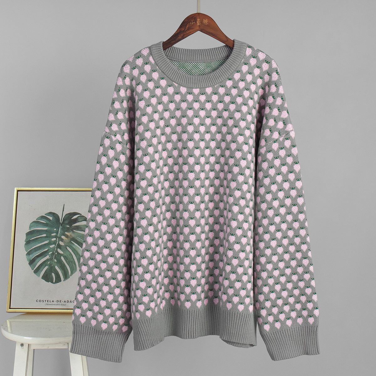 Damen Oversized Pullover Floralmuster Eveloria