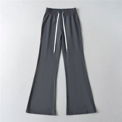 Damen Flared-Hose Elastischer Bund Praktische Taschen Eveloria