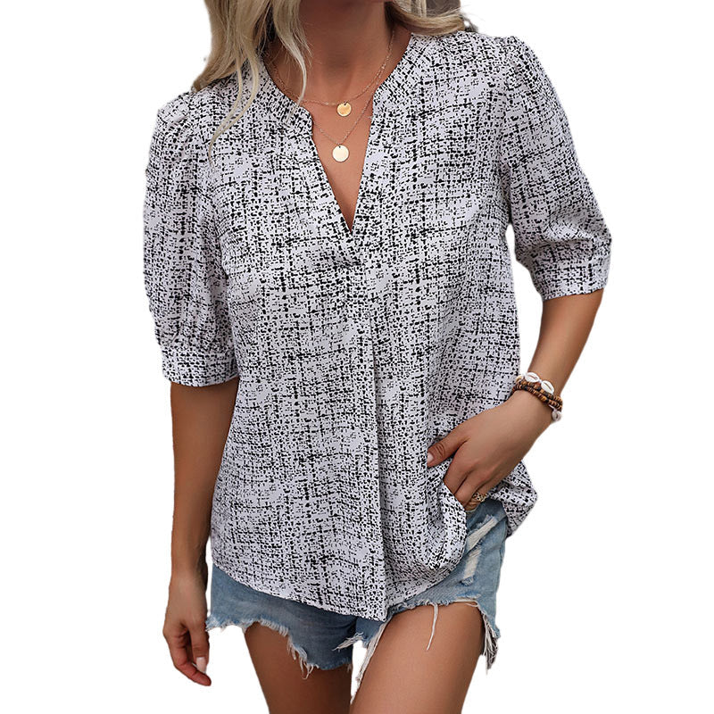 Damen Bluse Grafisches Muster Locker Leicht Eveloria