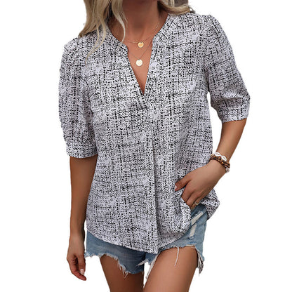 Damen Bluse Grafisches Muster Locker Leicht Eveloria