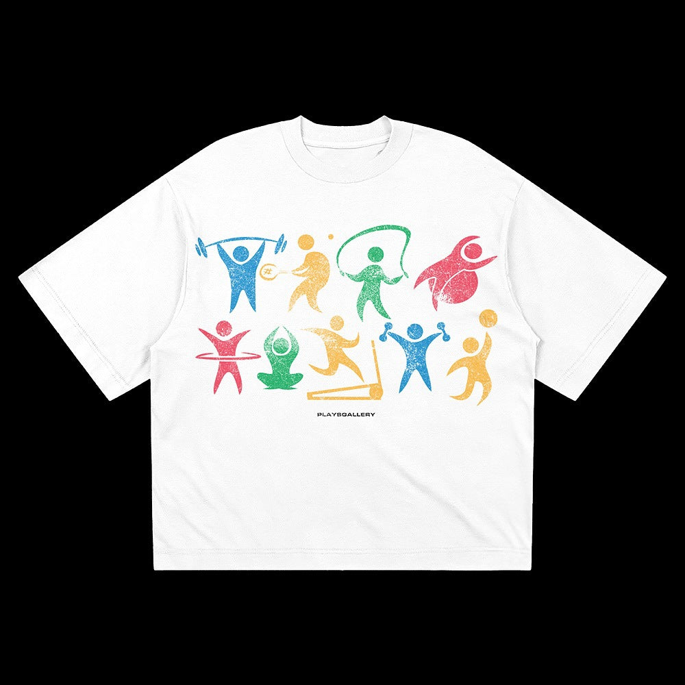 Damen Oversized T-Shirt Sportmotiv Eveloria