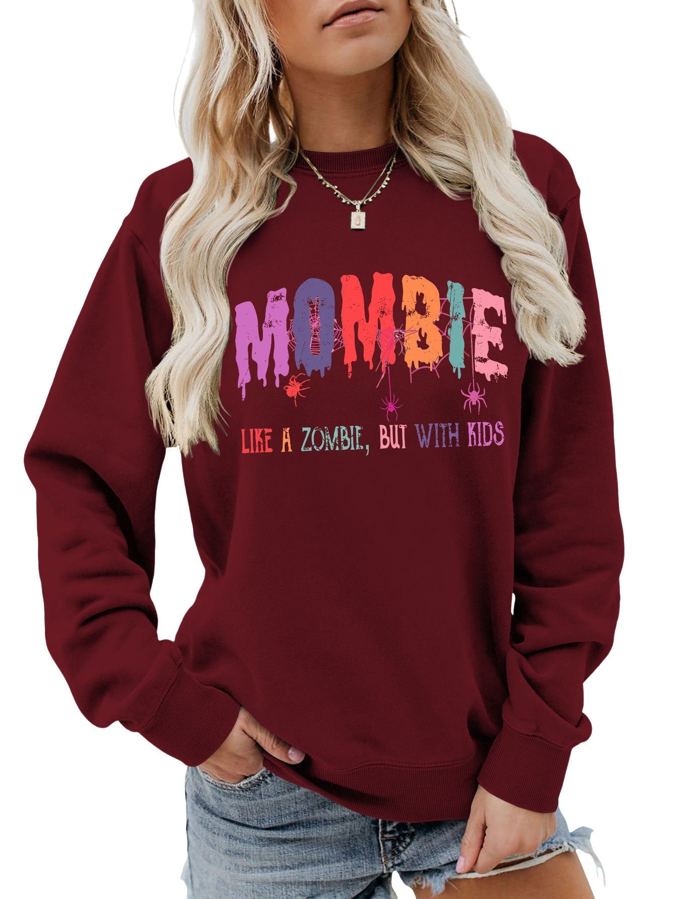 Damen Sweatshirt Zombie Motiv Eveloria