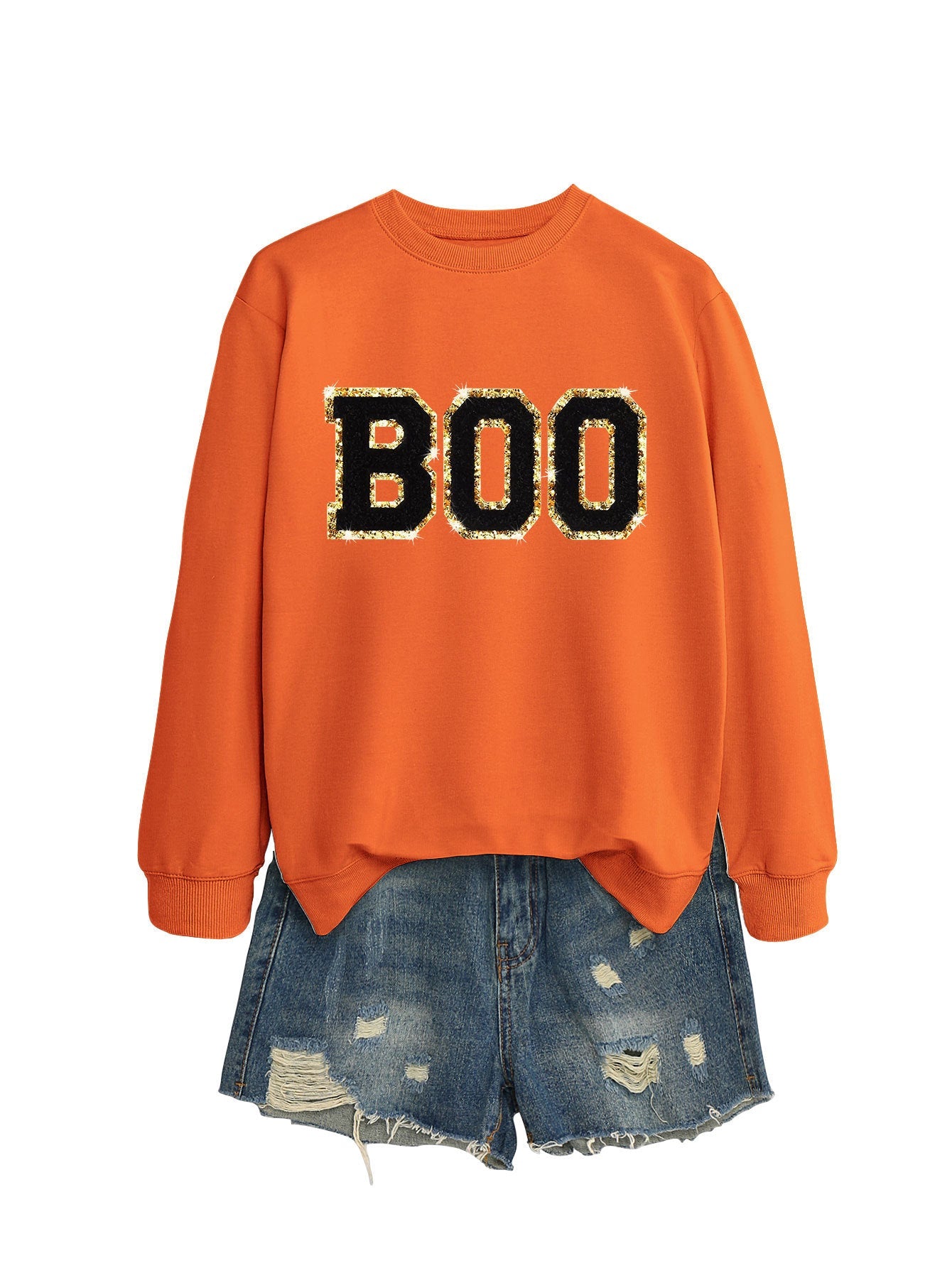 Damen Sweatshirt Glitzer Aufdruck Eveloria