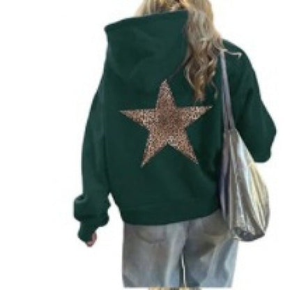 Damen Kapuzenpullover Glitzerndes Sternmotiv Eveloria