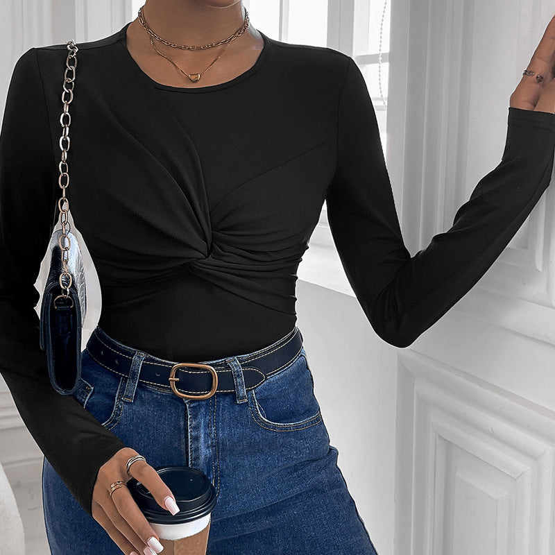 Damen Oberteil Figurbetont Twist-Design Eveloria