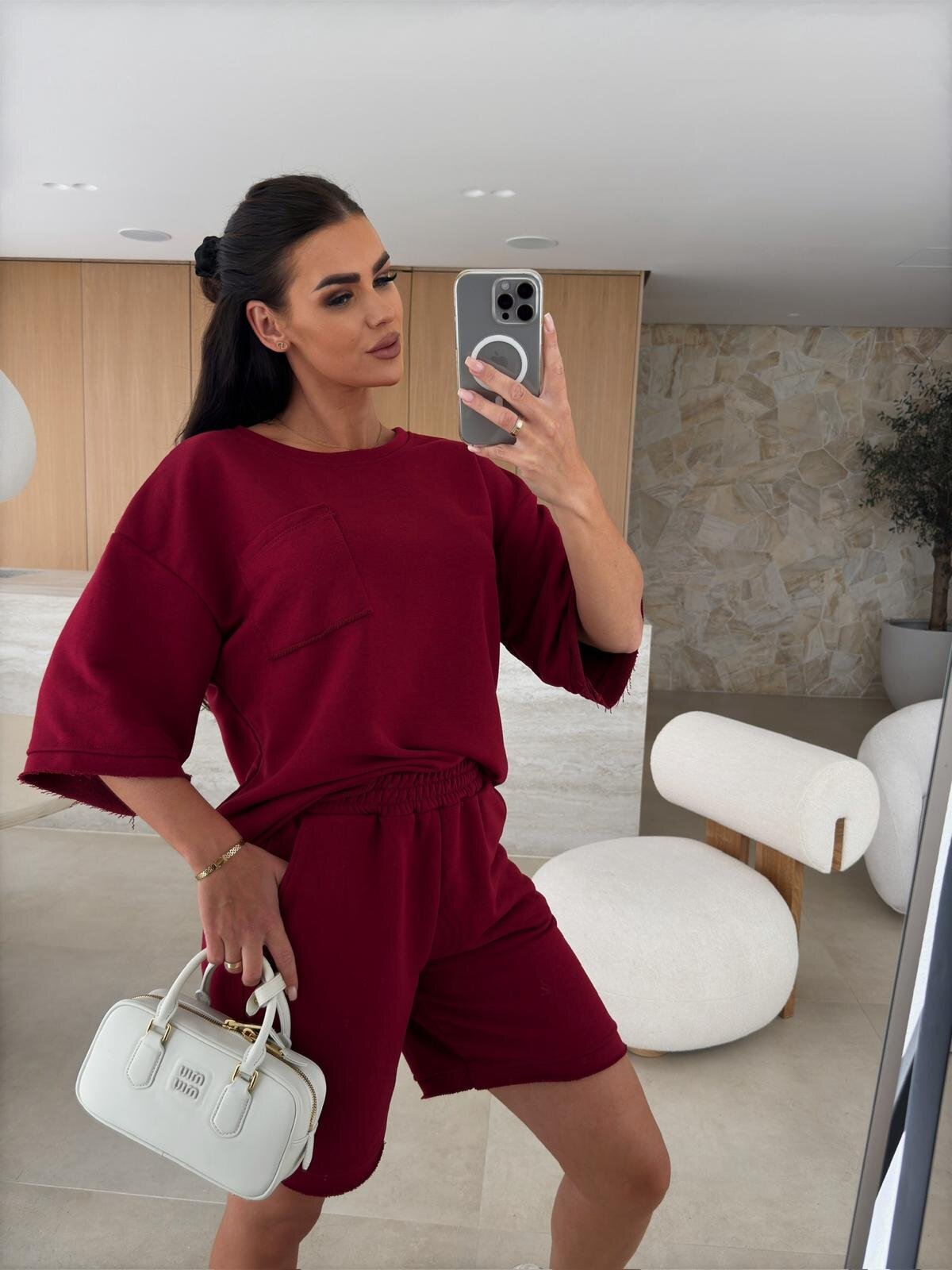 Damen Freizeitanzug Oversized T-Shirt und bequeme Shorts