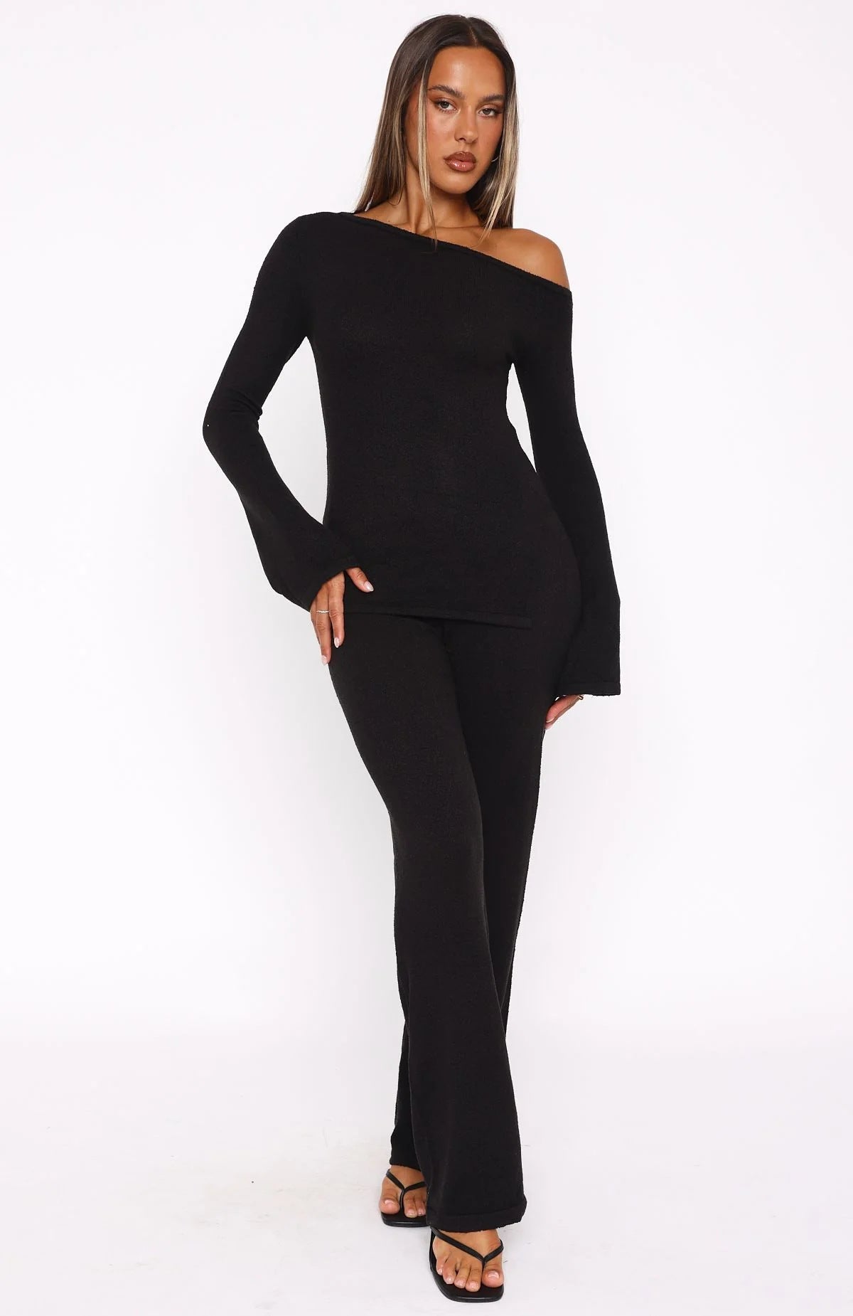 Damen Lounge-Set Asymmetrisch Weite Beine Eveloria