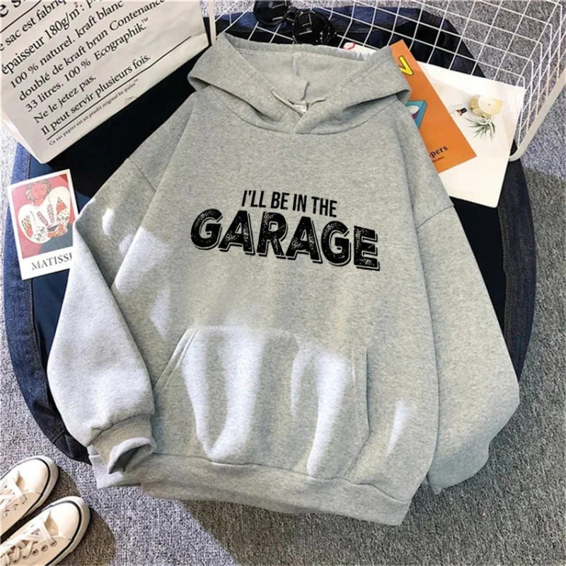 Damen Kapuzenpullover Garagen-Motiv Eveloria