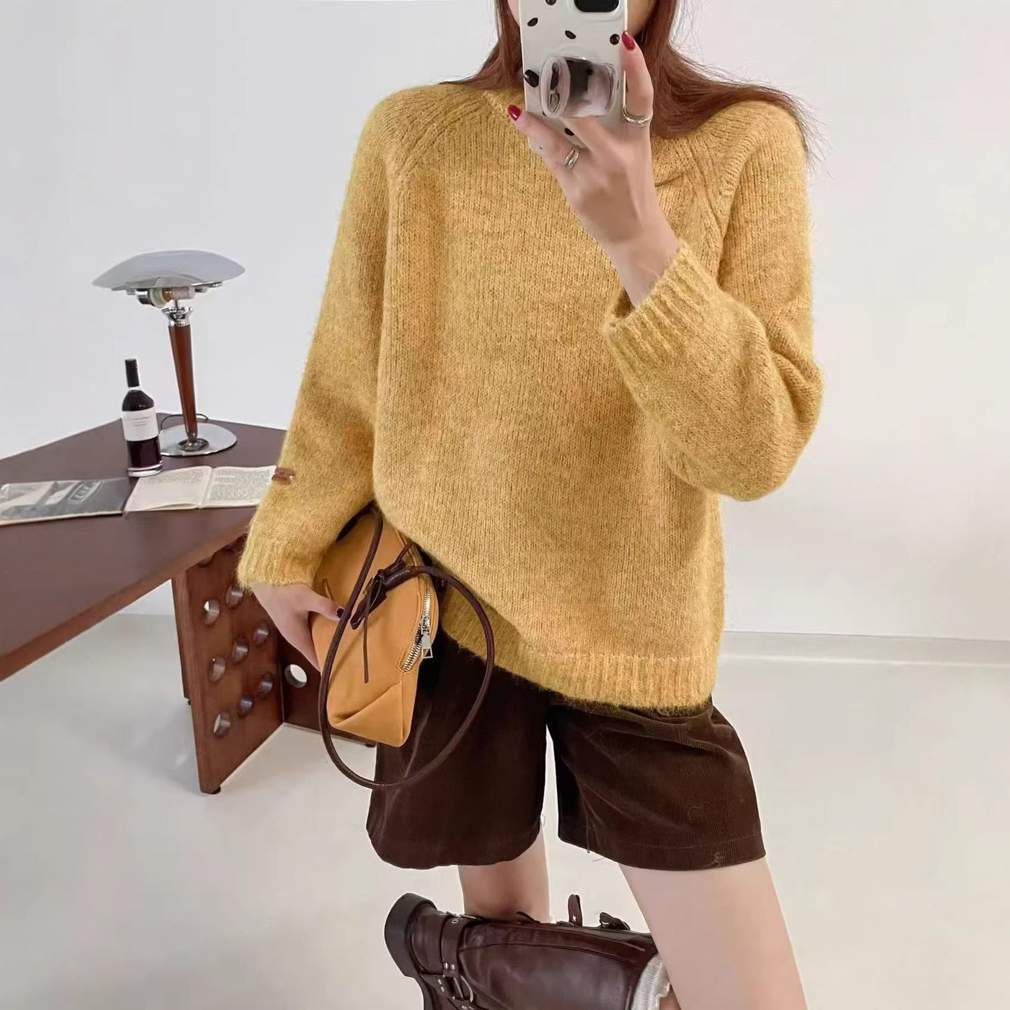 Damen Strickpullover Weich Lässiger Schnitt Eveloria
