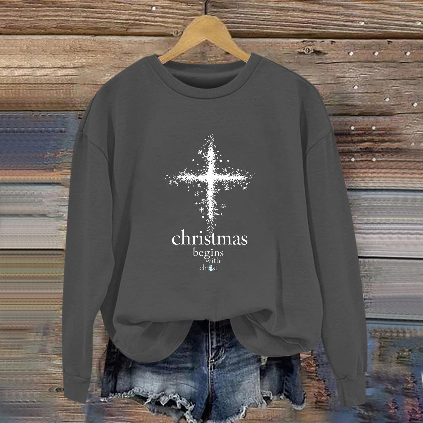 Damen Sweatshirt Christliches Motiv Weiches Innenfutter Eveloria