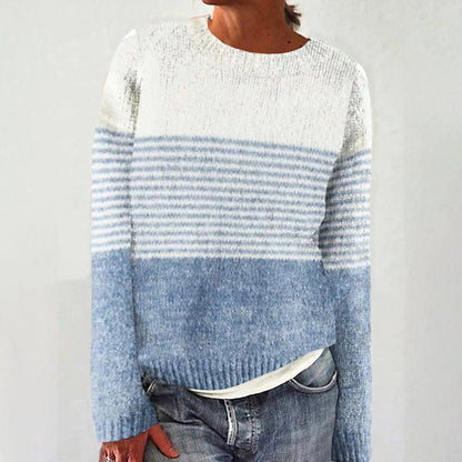 Damen Pullover Streifenmuster Weiches Material Eveloria - Eveloria
