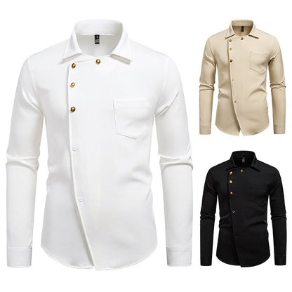 Herren Hemd Asymmetrisches Knopfdesign Eveloria Elegantes Design