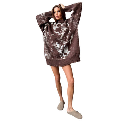 Damen Oversized Pullover Farbverlauf Eveloria