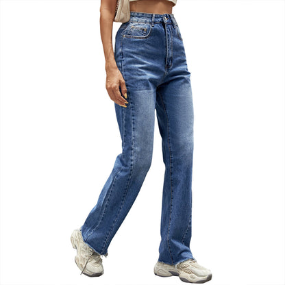 Damen High-Waist Jeans Bootcut klassisch Eveloria