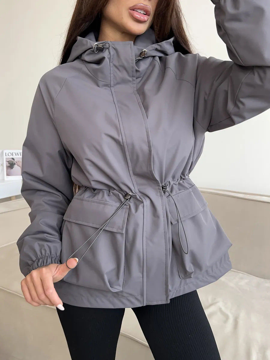 Damen Funktionsjacke mit Kapuze und verstellbarem Bund Eveloria