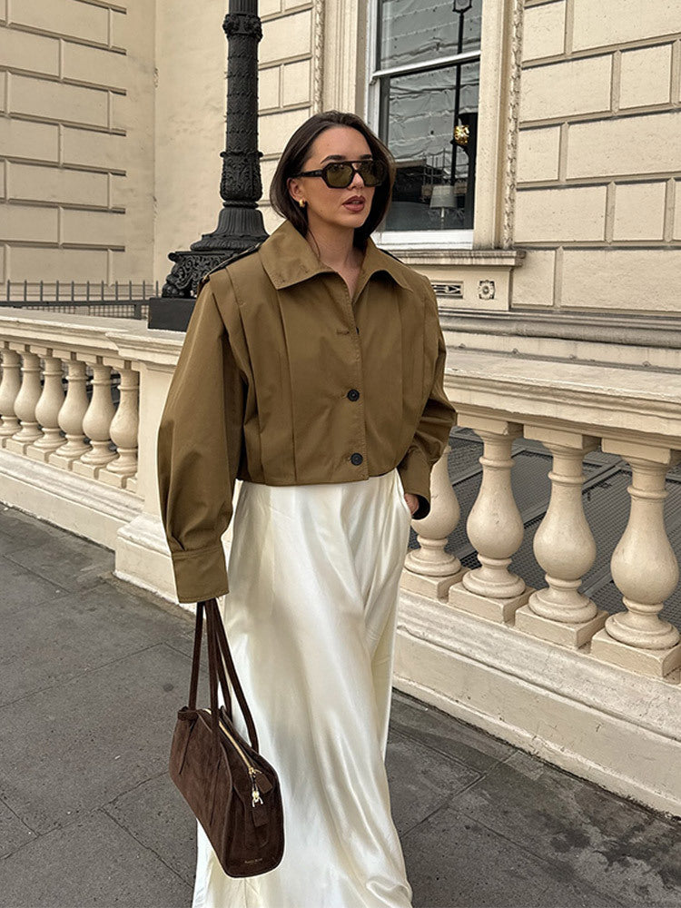 Damen Blousonjacke Voluminöse Ärmel Eveloria
