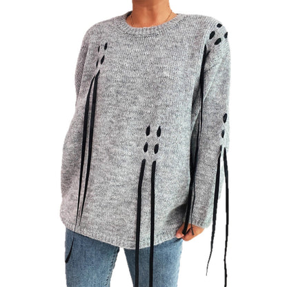 Damen Pullover Schnür-Design Eveloria