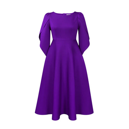 Damen Abendkleid mit Handballenärmel und schwingendem Rock Eveloria