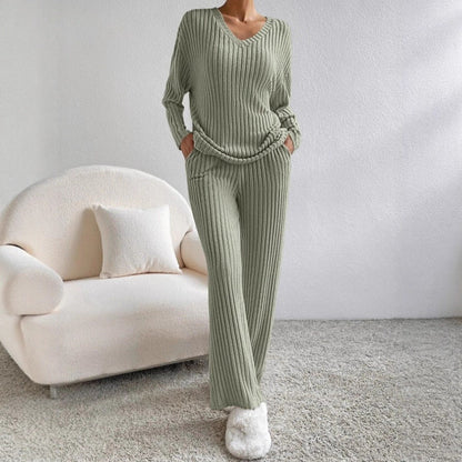 Damen Strickanzug Rippdesign Modern Eveloria