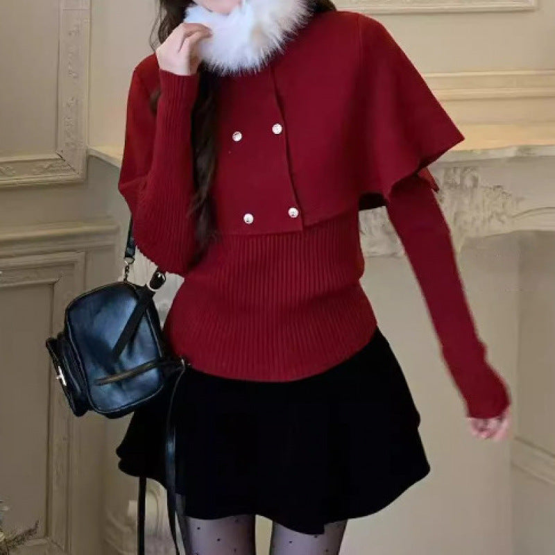 Damen Kurzmantel Abnehmbarer Pelzkragen Elegantes Design