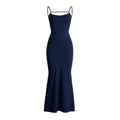 Damen Maxikleid Schulterfrei Raffinierte Schnürdetails Eveloria
