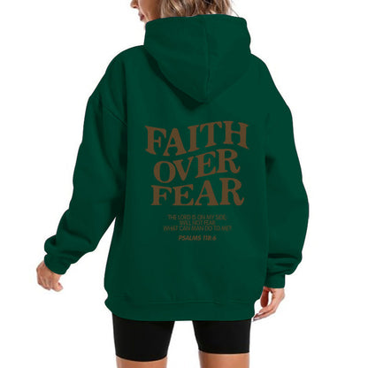 Damen Kapuzensweater Bequem Motivierender Schriftzug Grau