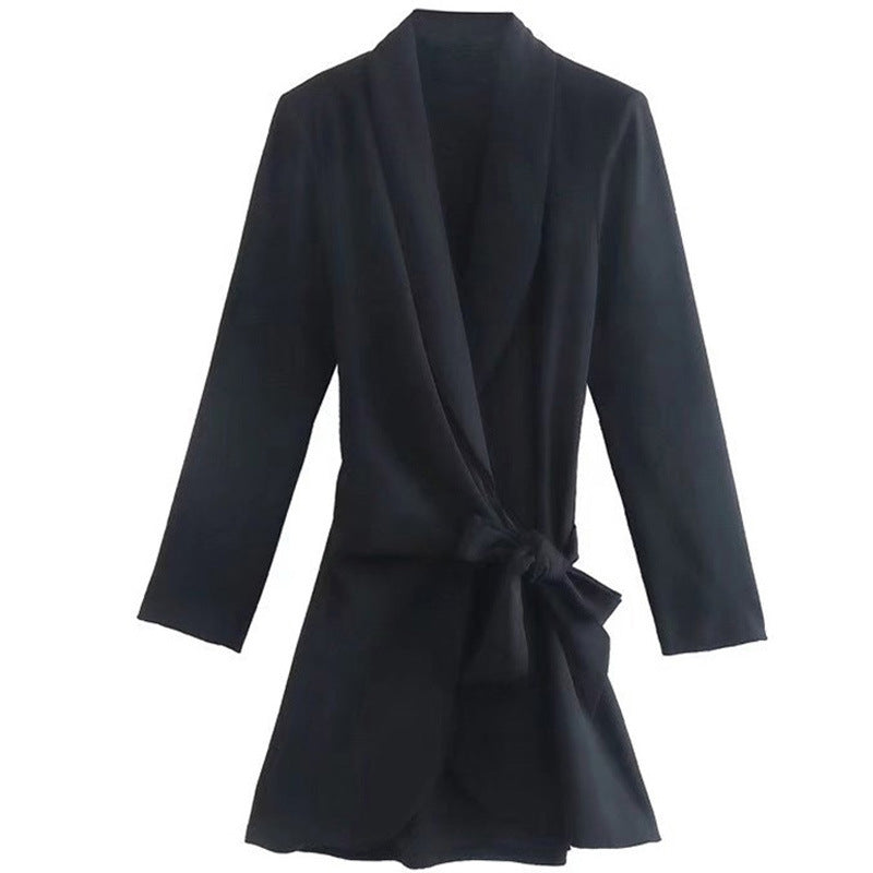 Damen Wickeljacke Lässiger Schnitt Tailliert Eveloria