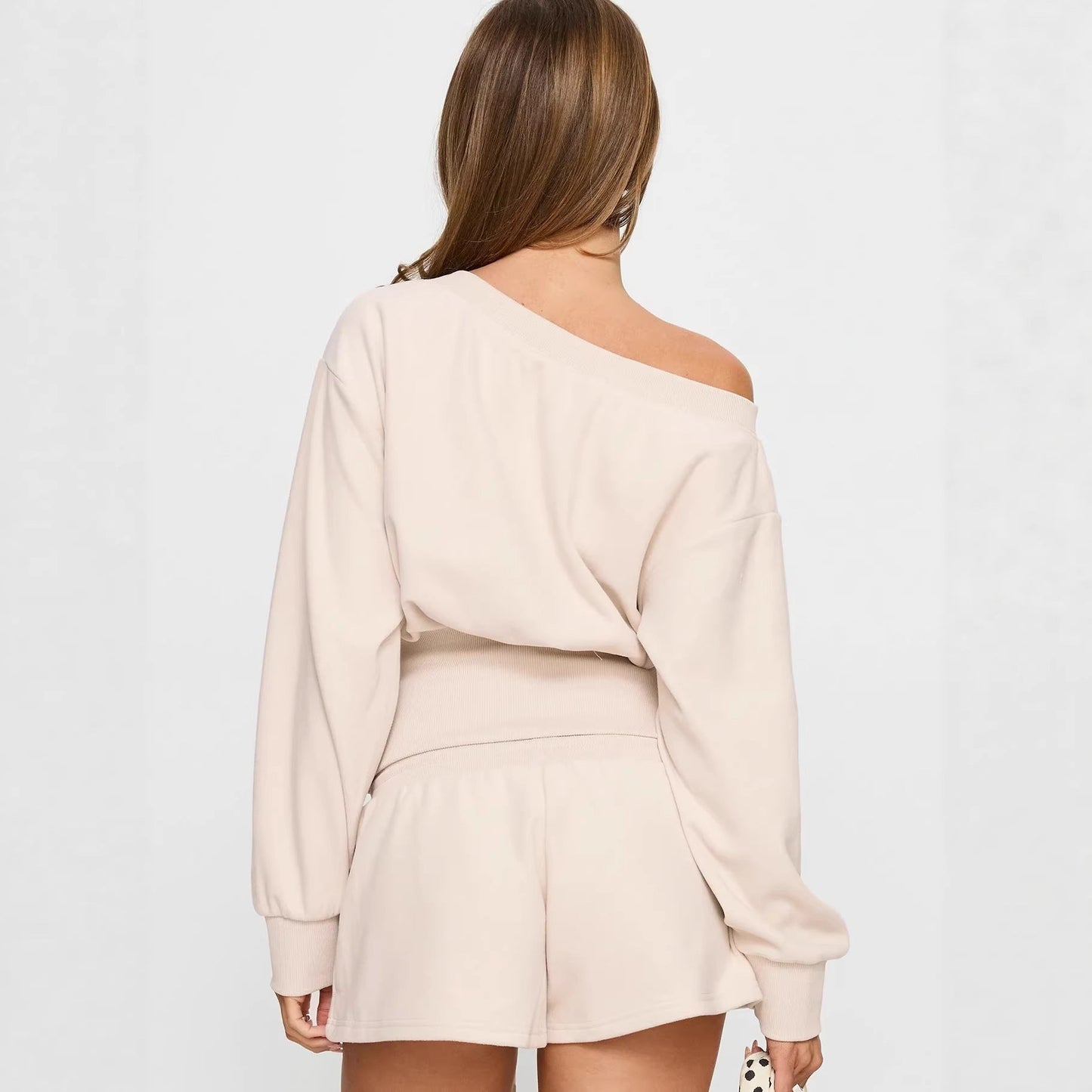Damen Freizeit-Set Cropped Oberteil Shorts Eveloria
