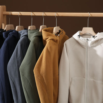 Damen Fleecejacke mit Kapuze und Taschen Eveloria