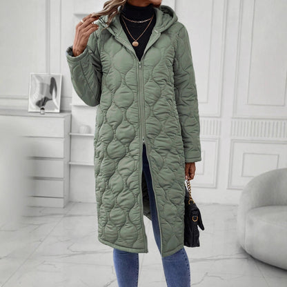 Damen Kapuzenjacke Langer Ärmel Elegante Steppung Eveloria