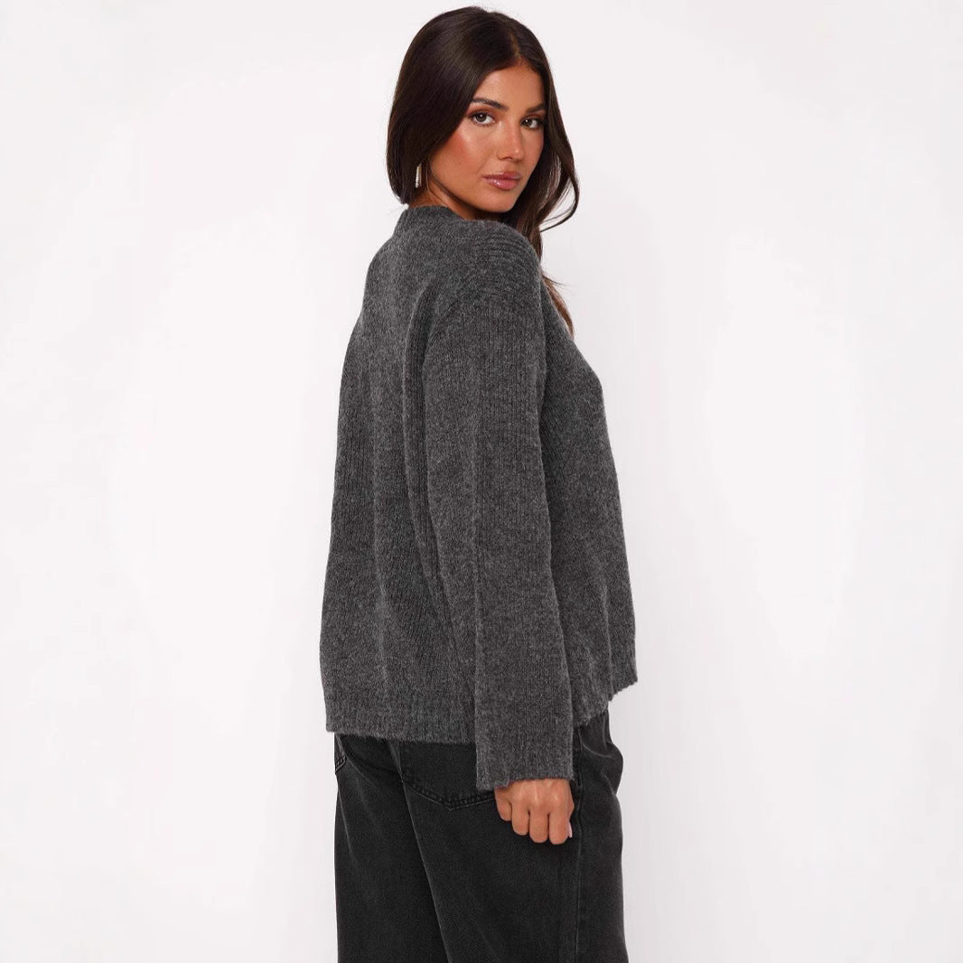 Damen Strickjacke Hochbündig Tailliert Beige