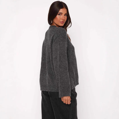 Damen Strickjacke Hochbündig Tailliert Beige