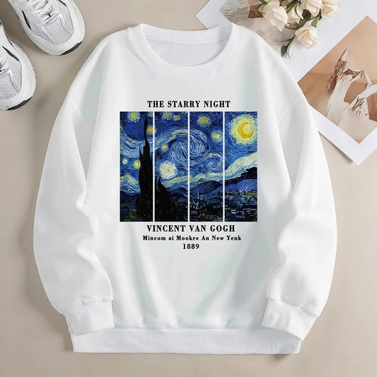 Damen Sweatshirt Van Gogh Motiv Moderner Druck - Eveloria