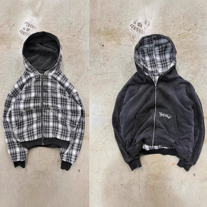 Damen Kapuzenjacke Streifen Doppelmaterial Eveloria