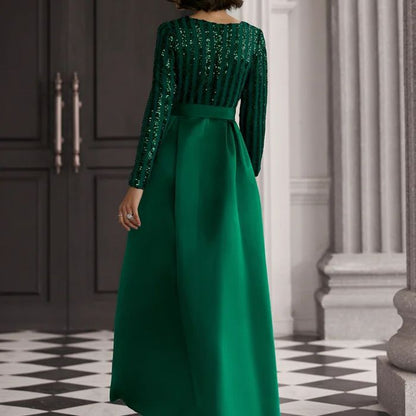 Damen Maxikleid mit Paillettenakzent schimmernder Rock