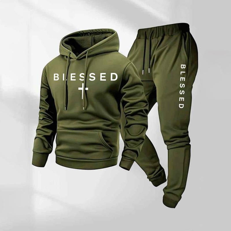 Damen Jogginganzug Sweatshirt und Hose mit Schriftzug und Taschen