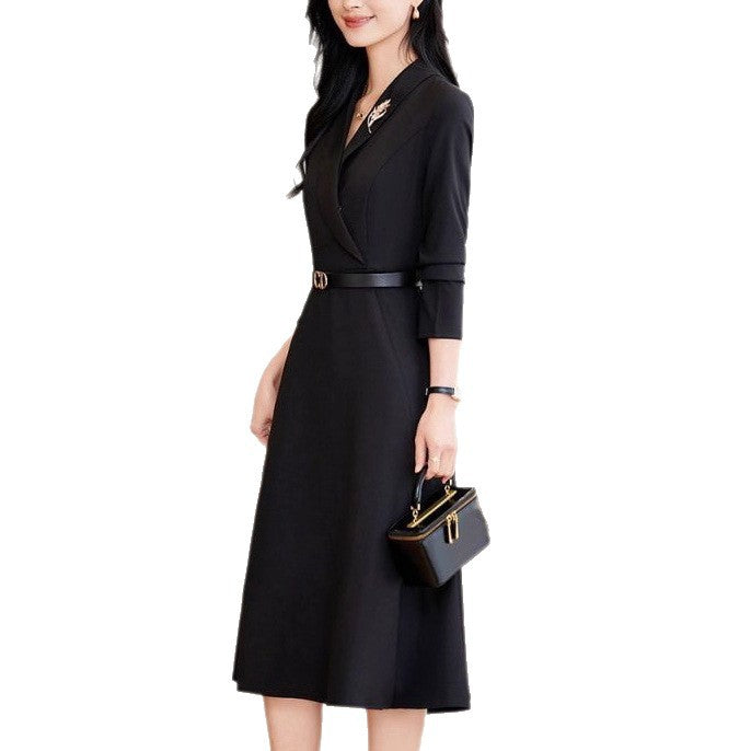 Damen Wickelkleid mit Reverskragen und Taillengürtel Eveloria