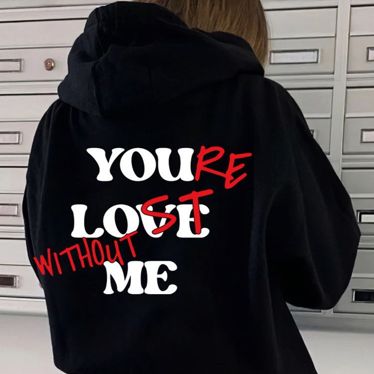 Damen Oversized Kapuzensweater Inspirierender Aufdruck