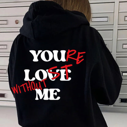 Damen Oversized Kapuzensweater Inspirierender Aufdruck