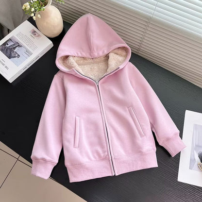 Damen Hoodie-Jacke Fleecefüllung Warm Kuschelig Grau Eveloria