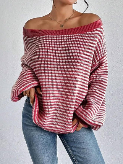 Damen Grobstrickpullover Rundhalsausschnitt Lässig
