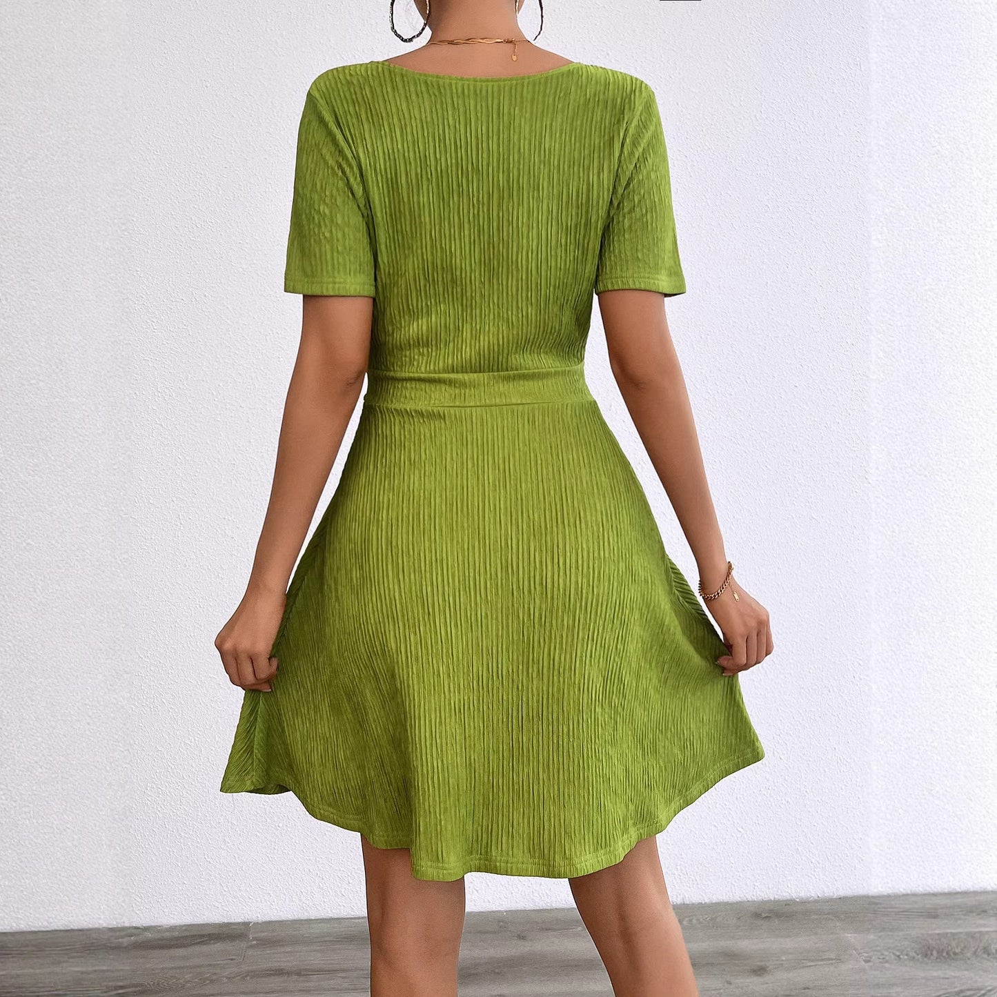 Damen Wickelkleid V-Ausschnitt Fließend Eveloria