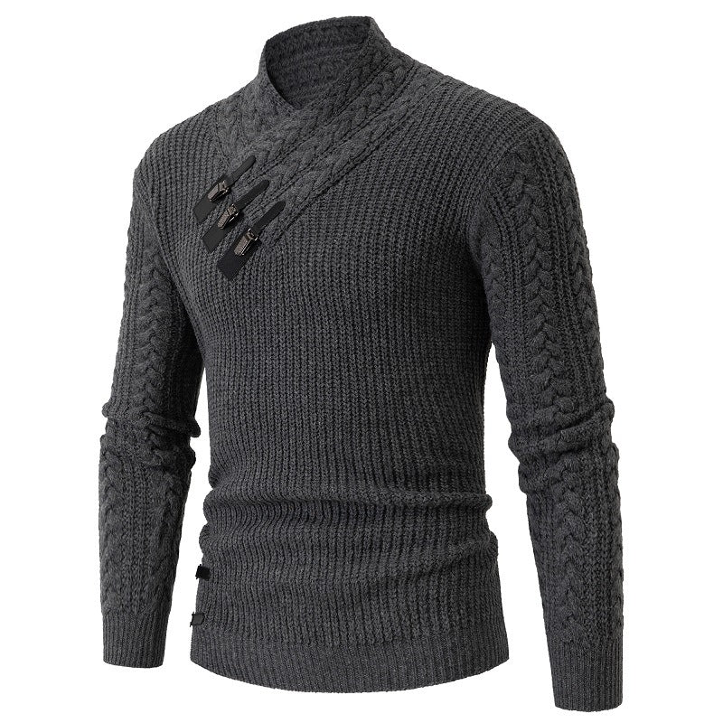 Herren Strickpullover Elegantes Zopfmuster Bequem