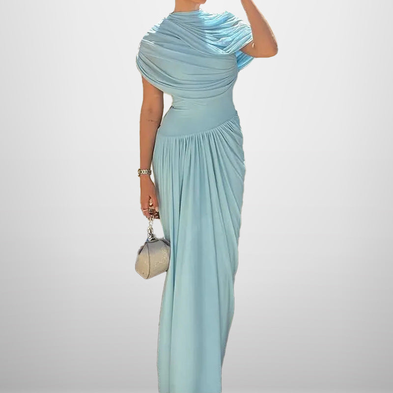 Damen Wickelmaxikleid mit Drapierung Elegantes Design Eveloria