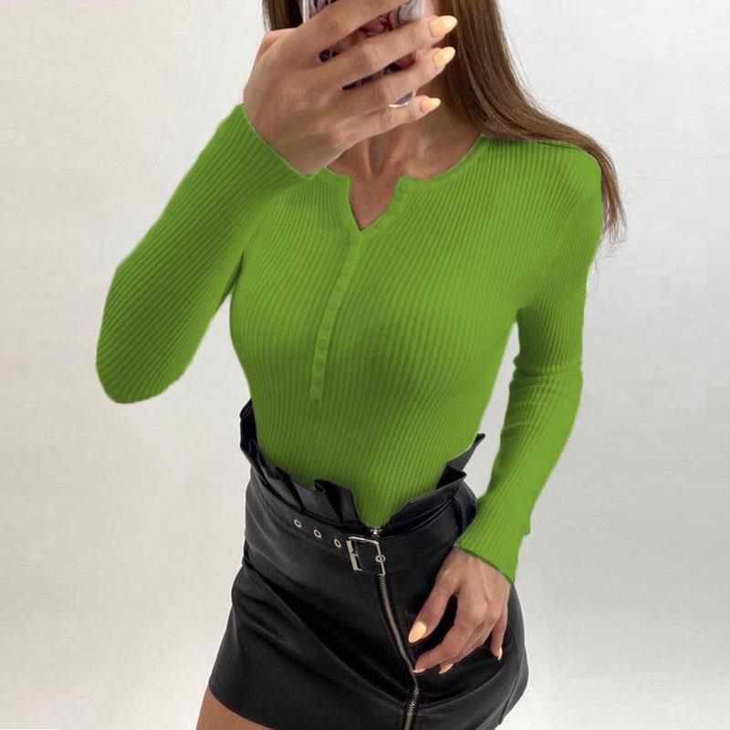 Damen Langärmliges Oberteil V-Ausschnitt Strukturierter Look