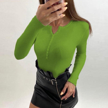Damen Langärmliges Oberteil V-Ausschnitt Strukturierter Look