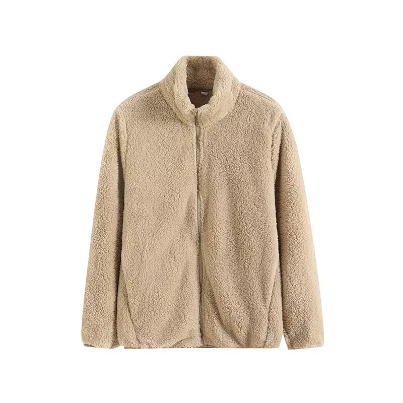 Damen Fleecejacke Weiches Innenfutter Hochkragen Eveloria