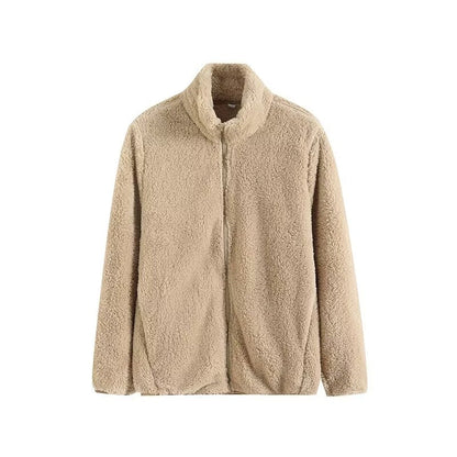 Damen Fleecejacke Weiches Innenfutter Hochkragen Eveloria
