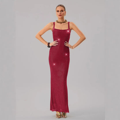 Damen Abendkleid mit Pailletten Tailliert Eveloria